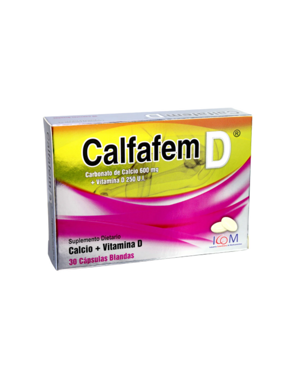Calfafem Calcio + Vitamina D 600 Mg 30 Cápsulas blandas