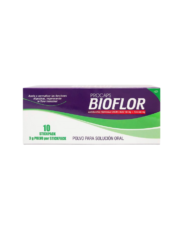 Bioflor procaps 100/500 mg polvo caja x 10 sobres de 3 gr p/soluc oral s/dietar