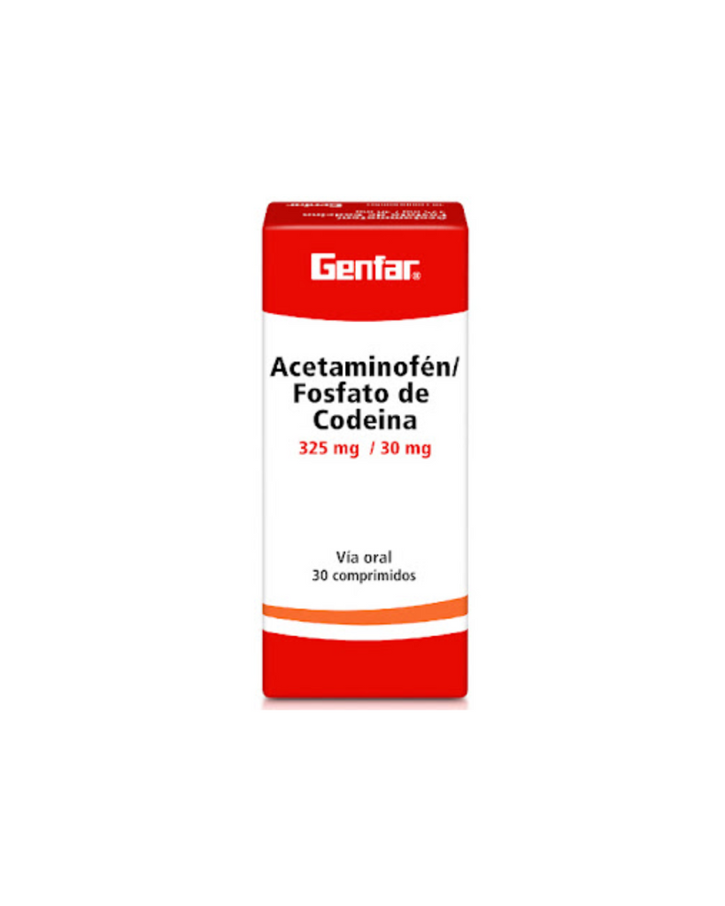 Acetaminofén + Fosfato De Codeina Genfar 325/30mg Caja X 30 Comprimidos