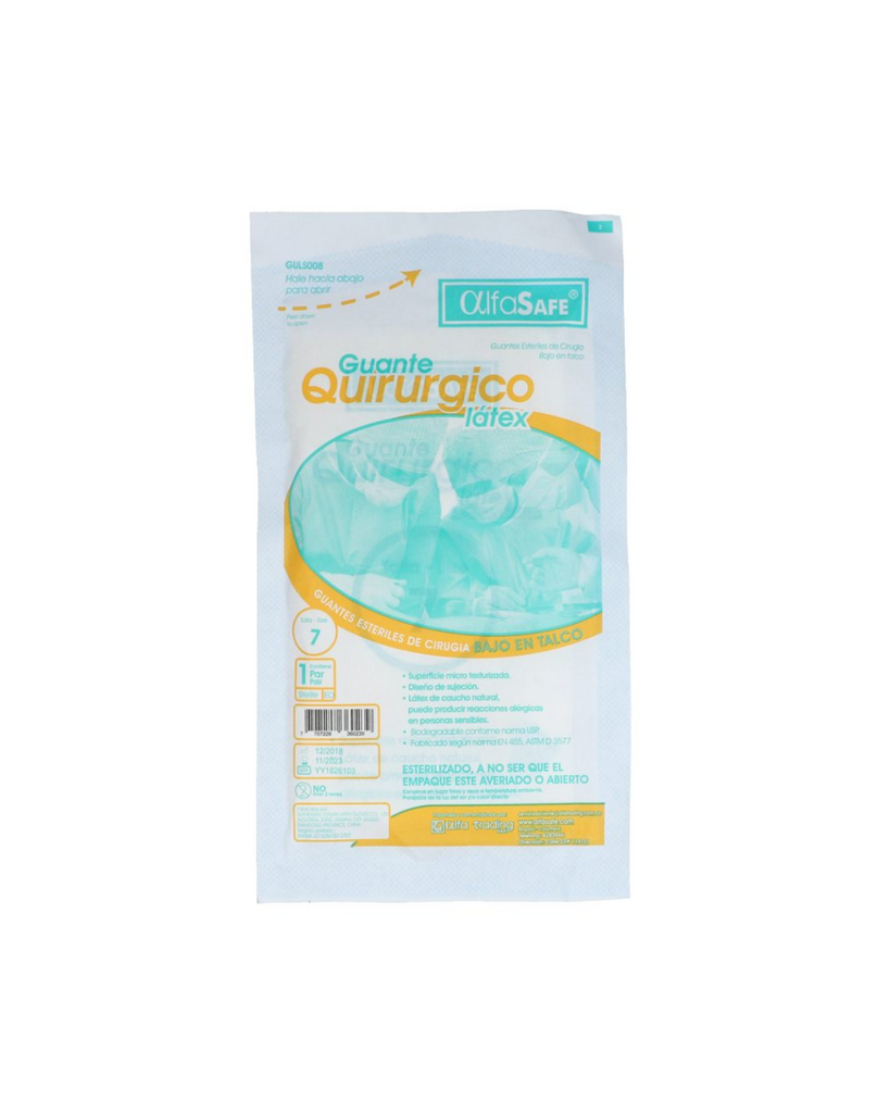 AlfaSafe Guantes De Latex Esteril Sobre X 1 Par Talla 7