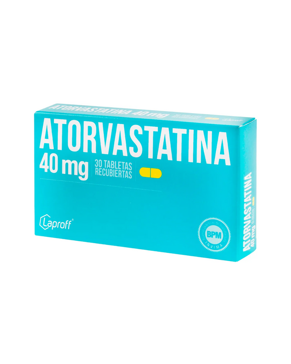 Atorvastatina 40 Mg Laproff Caja X 30 Tabletas Recubiertas.