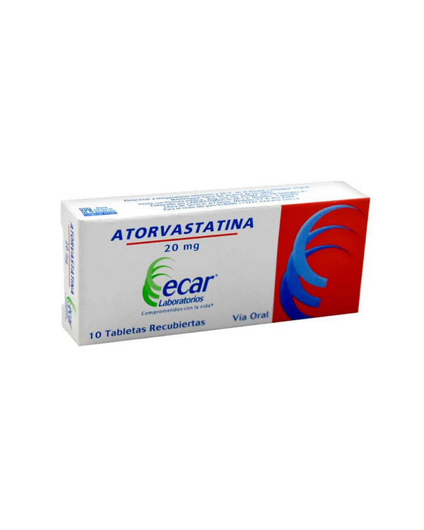 Atorvastatina ECAR 20mg x10 tabletas