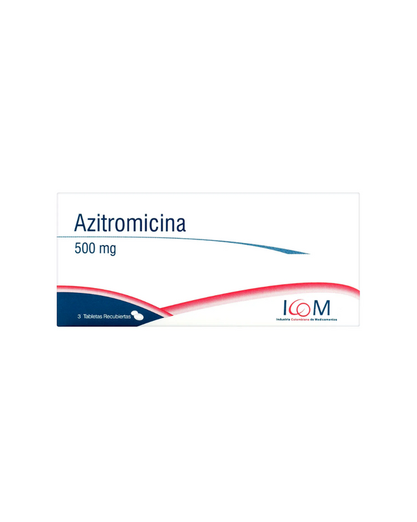 Azitromicina 500 Mg Icom Caja X 3 Tabletas Recubiertas.