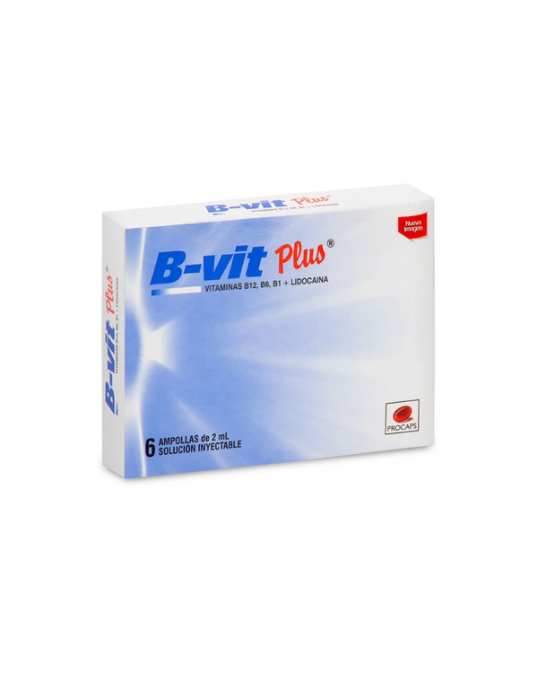 B-VIT PLUS 6 Ampollas Vitamina B12,B6,B1+LIDOCAINA