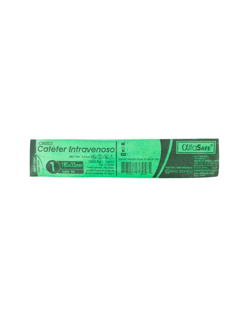 Cateter Intravenoso Alfasafe 18G X 1