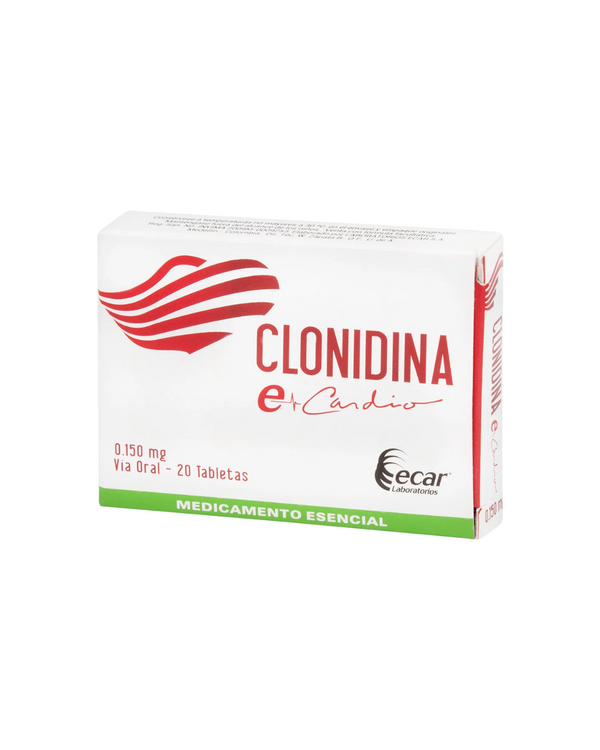 Clonidina 150 Mg Ecar Caja X 20 Tabletas.