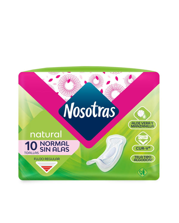Toallas higiénicas NOSOTRAS natural normal x10 unds