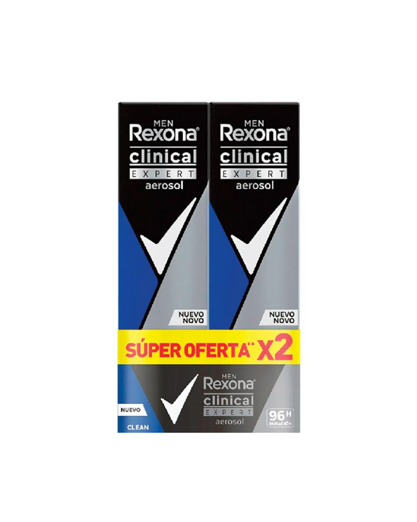 Desodorante Rexona Aerosol Clinical Expert Clean 150 Ml X2 Unds Oferta