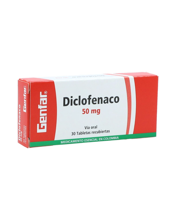Diclofenaco Tabletas Recubiertas 50 mg Caja X 30