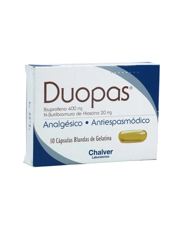 Antiespasmódico Duopas Cápsulas Blandas (400+20)Mg Caja X 10