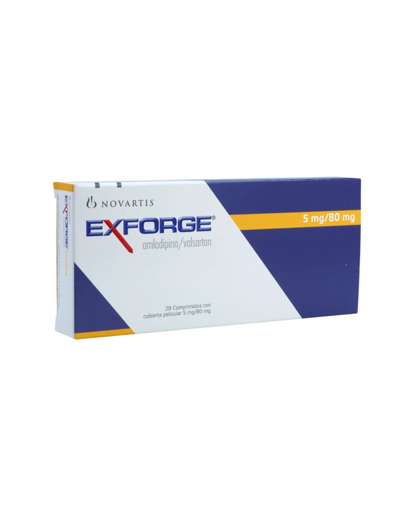 Exforge Tabletas con Cubierta Pelicular 5Mg+80Mg Caja X 28