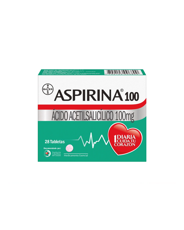 Aspirina Tabletas 100Mg Caja X 28