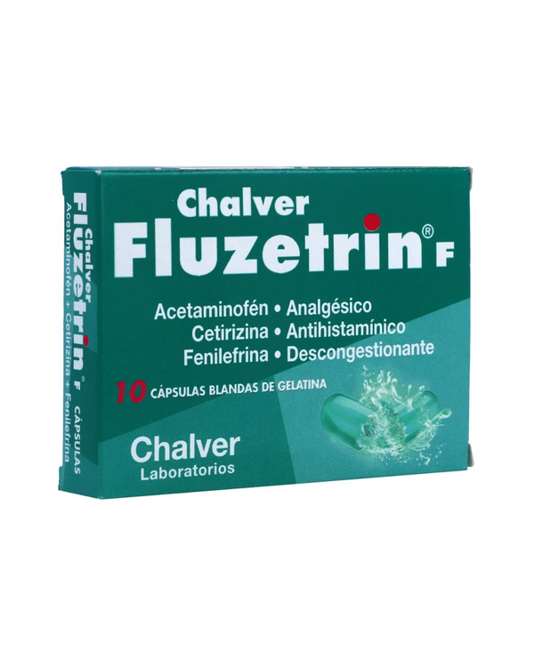 Fluzetrin F Cápsulas Blandas de Gelatina (500+5+10)Mg Caja X 10