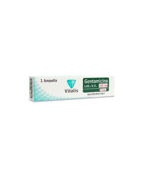 GENTAMICINA 160 MG VITALIS CAJA X 1 AMP