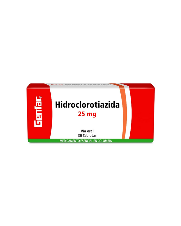 Genfar Hidroclorotiazida 25Mg Caja X 30 Tabletas