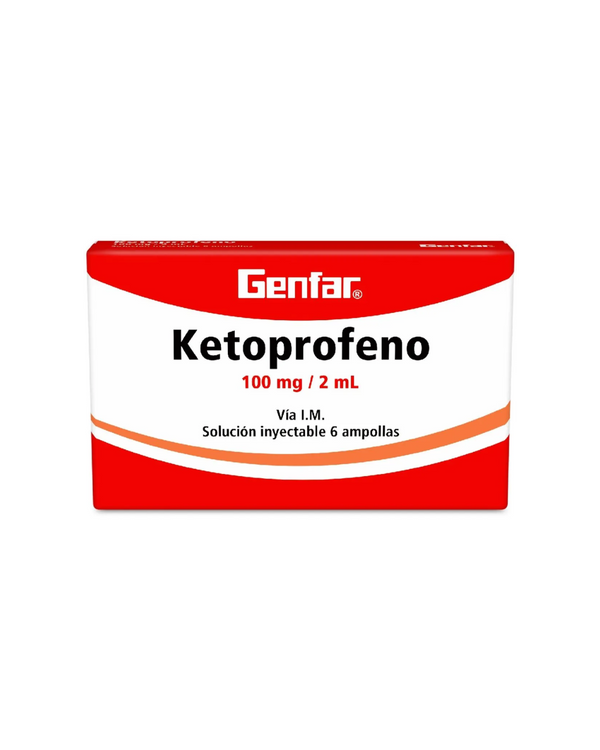 Genfar Ketoprofeno 100Mg/ 2Ml Caja X 6 Ampollas /Unidad