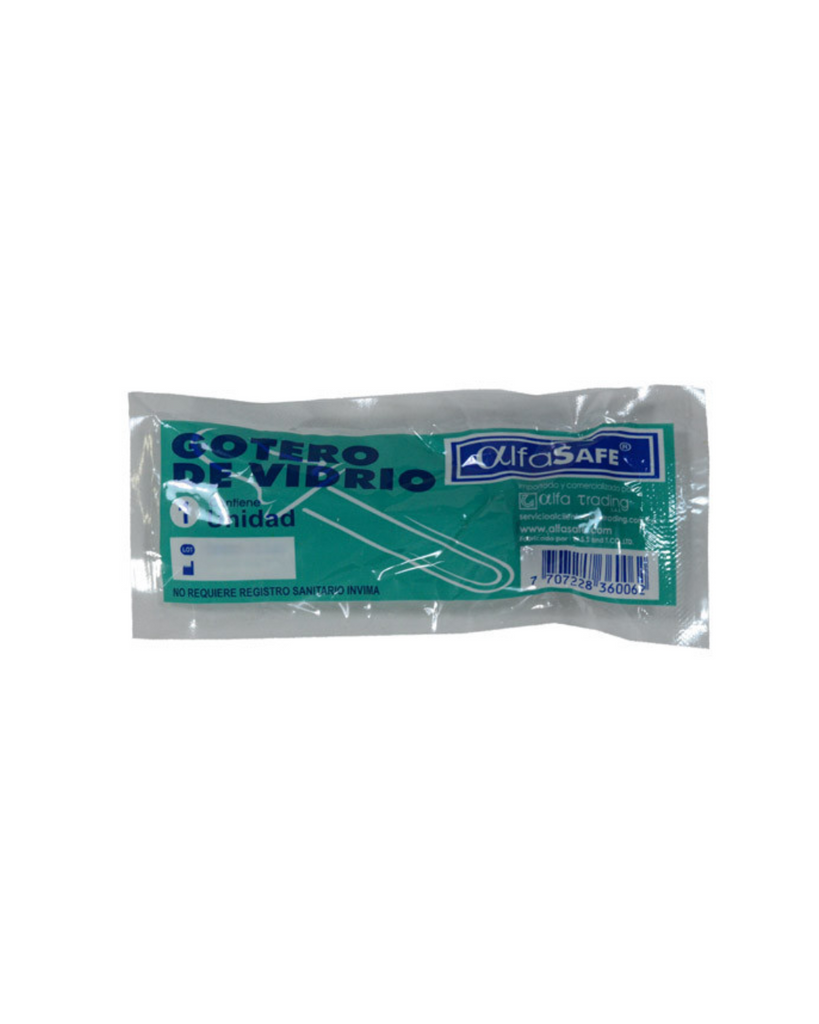 Gotero De Vidrio AlfaSafe Bolsa Con 1 Unidad
