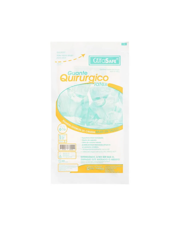 Guantes AlfaSafe Látex Talla 6 1/2 Paquete X 1 Par