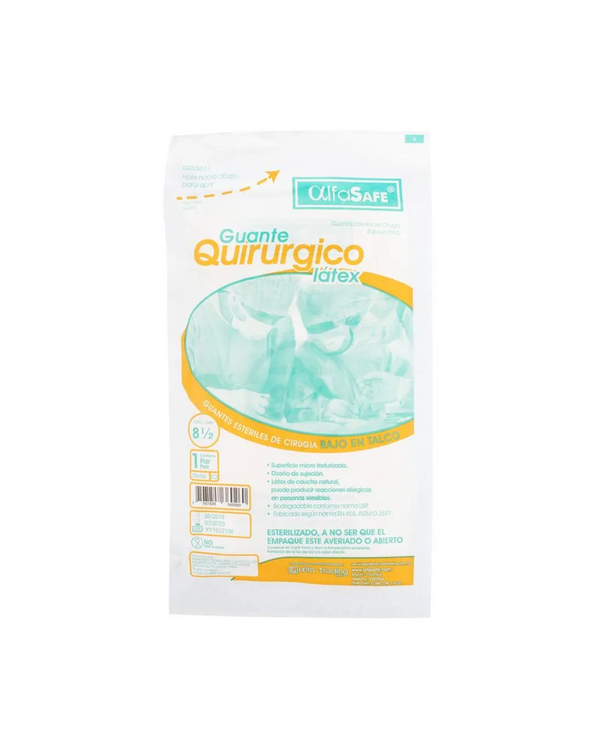 Guantes Quirúrgicos AlfaSafe Látex Talla 8 1/2 Paquete X 1 Par