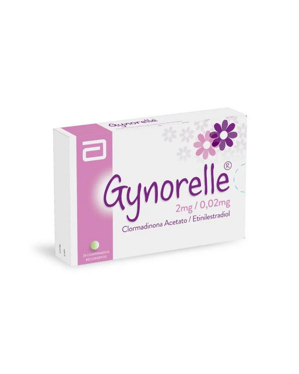 Gynorelle Clormadinona Acetato + Etinilestradiol 2mg/0.02mg Abbott Caja X 28 Comprimidos