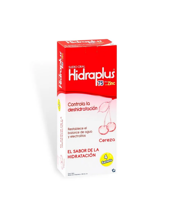 Hidraplus 75 Zinc Solucion Oral Cereza X 4 Sobres