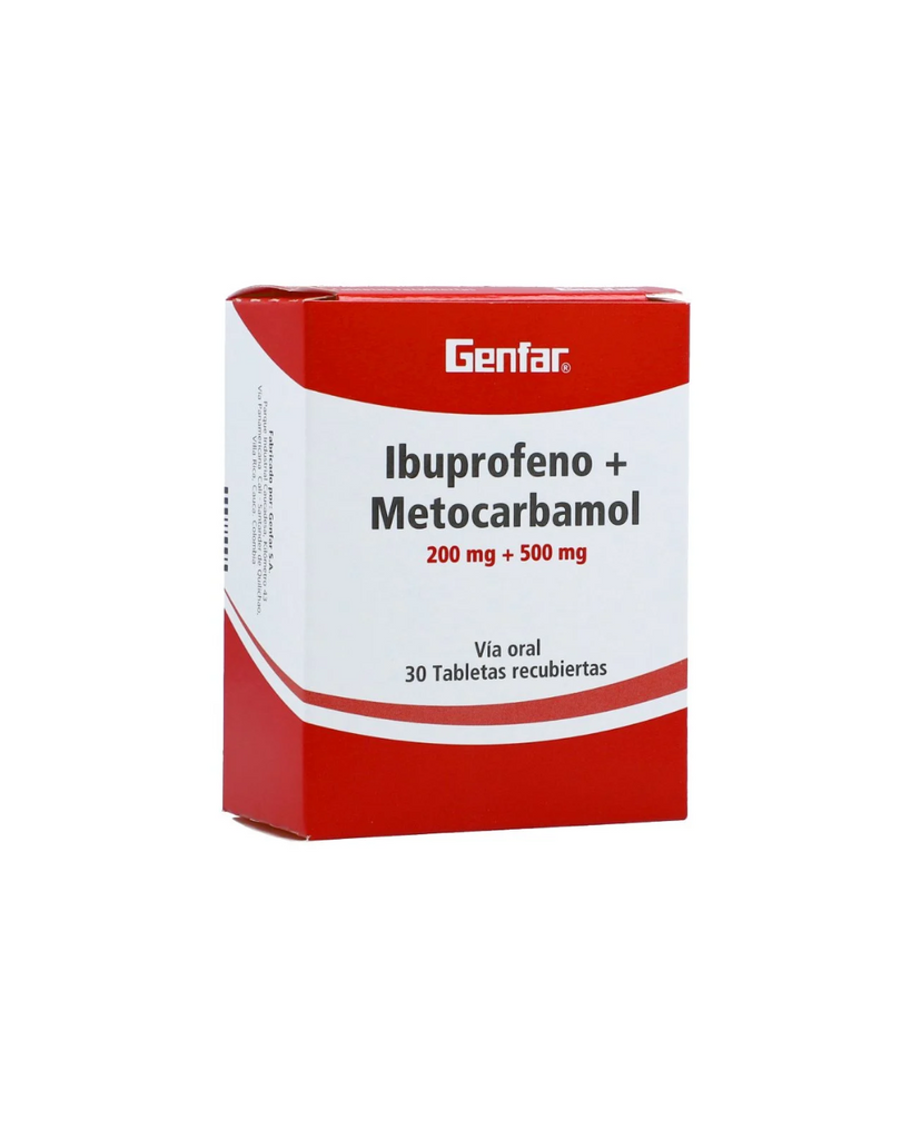 Ibuprofeno+Metocarbamol Tabletas 200Mg+500Mg Blíster X 10