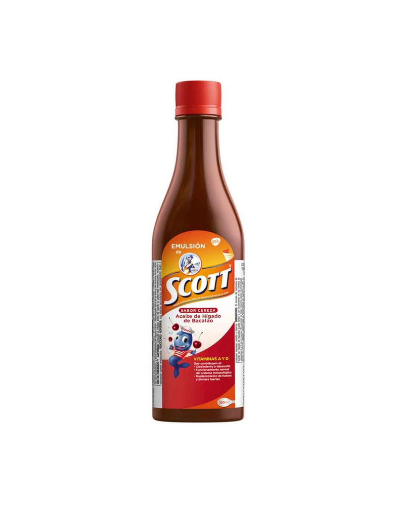Jarabe Emulsión de Scott cereza vitaminas A y D x180ml