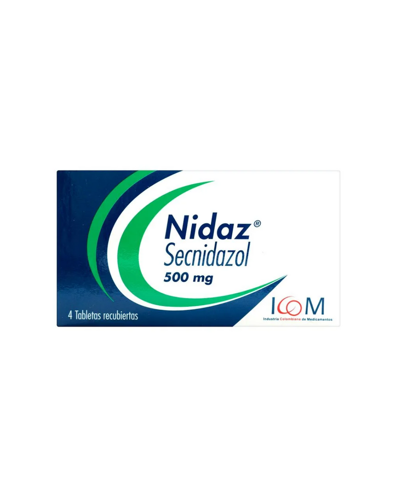 Nidaz 500 Mg Icom Caja X 4 Tabletas Recubiertas.