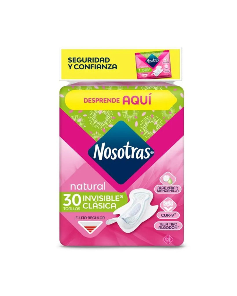 Toallas Nosotras Natural Invisible clasica x30uni