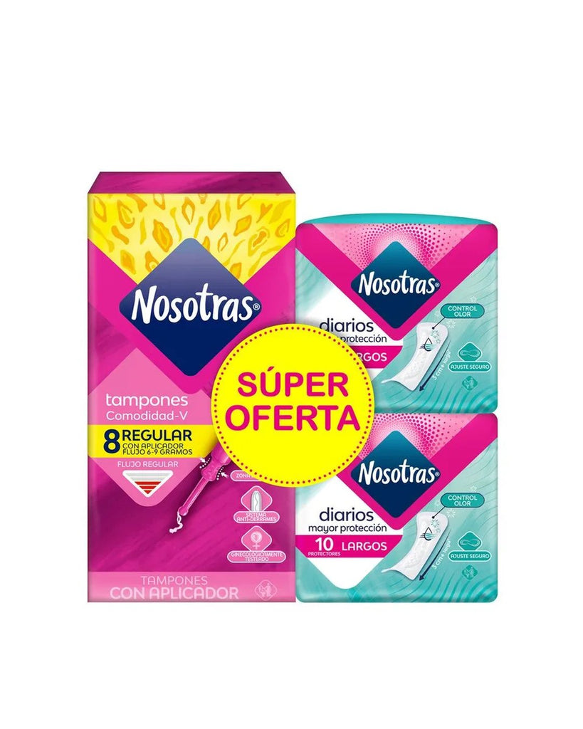 Nosotras Tampones Regular con aplicador promo Toallas