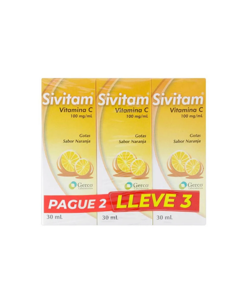 Sivitam 100 Mg/Ml Gerco Naranja Gotas Frasco X 30 Ml Pague 2 Lleve 3