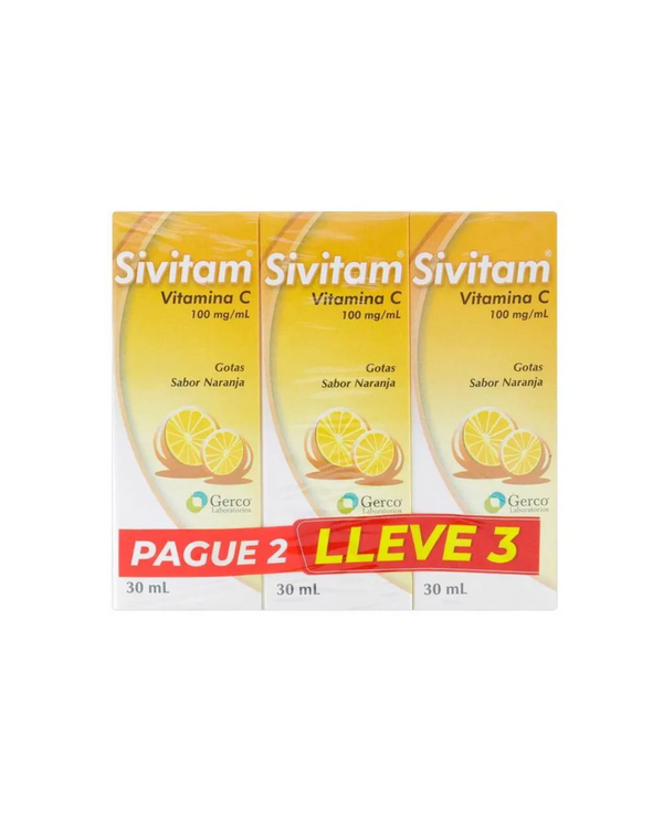 Sivitam 100 Mg/Ml Gerco Naranja Gotas Frasco X 30 Ml Pague 2 Lleve 3