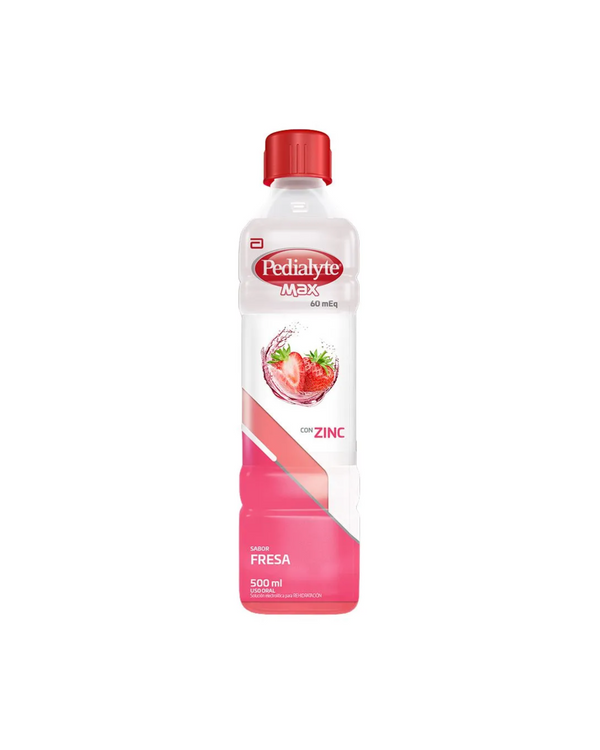 Suero PEDIALYTE Max fresa 60mEq con zinc (500 ml)