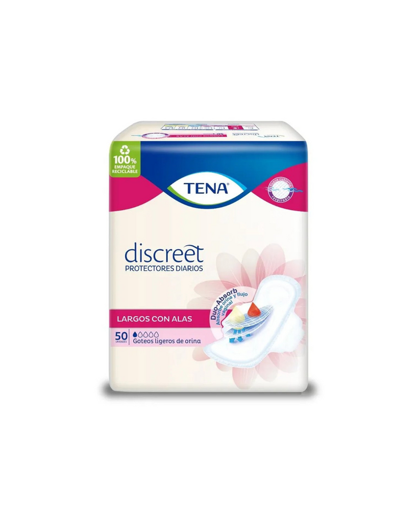 TENA Discreet largos con alas x50uni Toallas