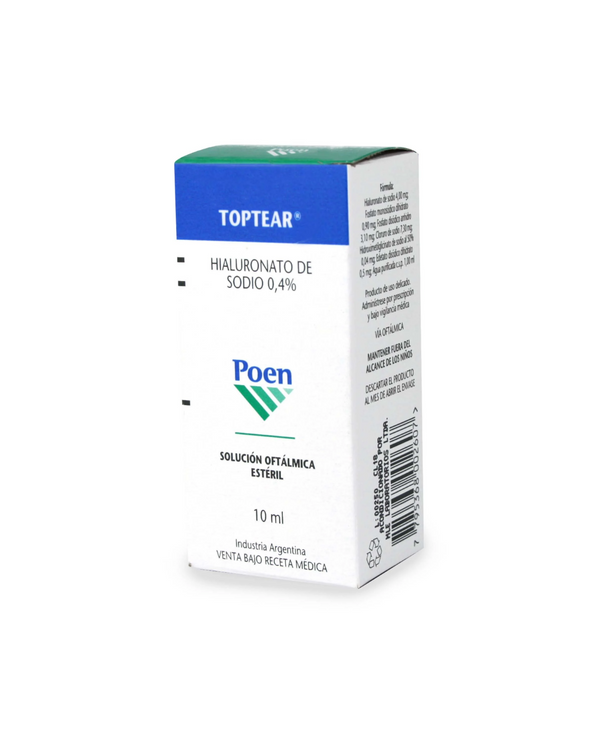 Toptear Hialuronato de Sodio 0,4% Solución Oftalmica 10 mL