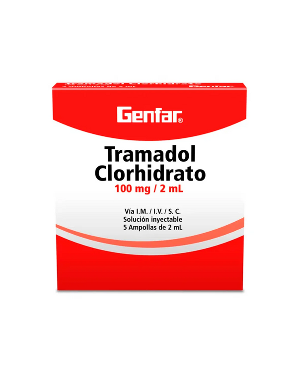 Tramadol GENFAR inyección 100mg/2ml x5 ampollas