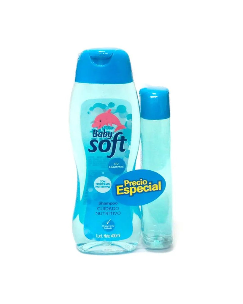 Shampoo Baby Soft azul 400ml+200ml Bebe