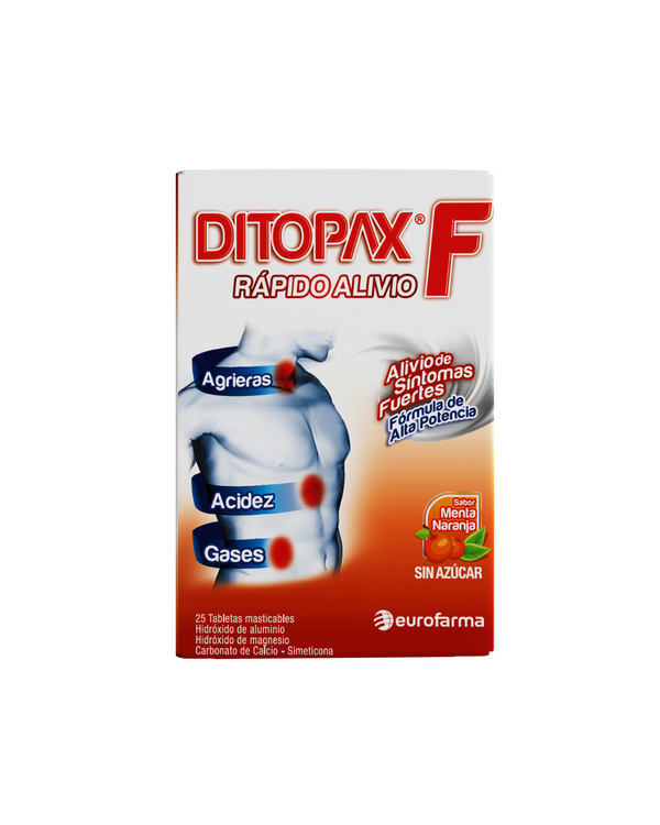 Ditopax f menta-naranja caja x 25 tabletas masticables